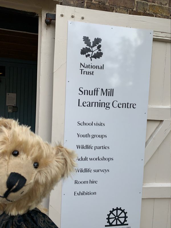 Bertie outside the old Snuff Mill entrance.