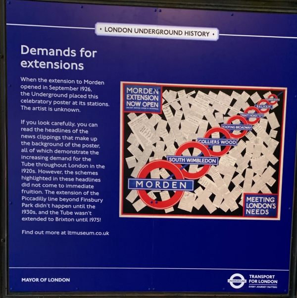 Poster detailing some of the history of the Northern Line extension.