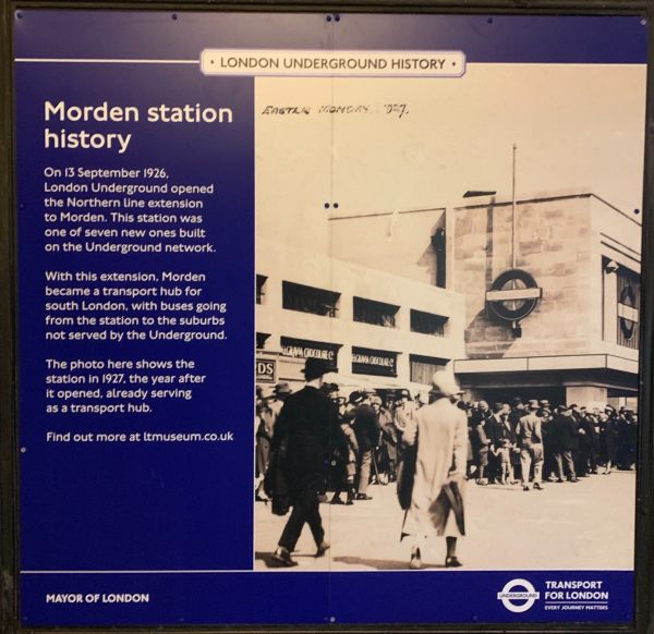 Poster celebrating the opening of Morden Station on 13 September 1926.