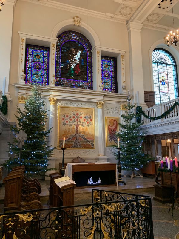 St Botolph without Aldgate at Christmas time.