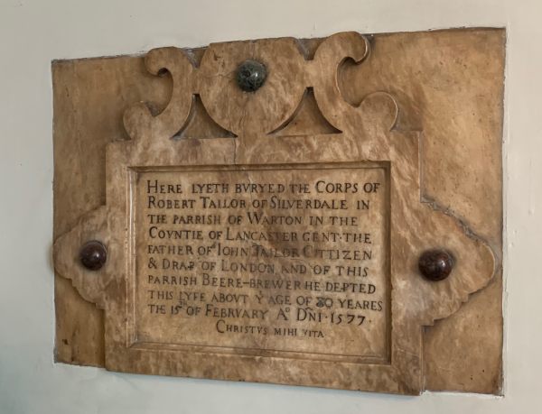 Burial Stone for Robert Tailor of Silverdale.