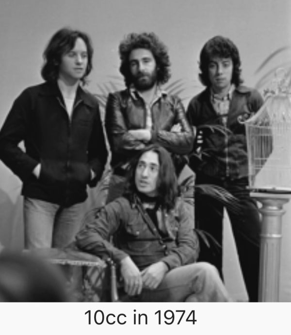 A Black & White photograph of 10cc in 1974.