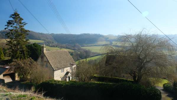 Slad, with Swift's Hill in the background.