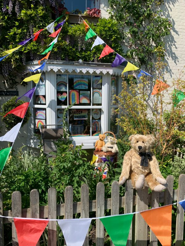 Bertie outside Laurel Cottage (sitting on the fence) with Trevor and Eamonn sitting on a Bobby 2 behind.