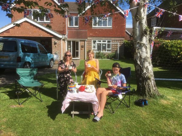 Andrew's family celebrating VE Day (without Andrew)