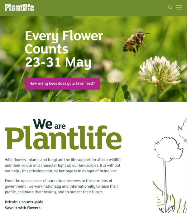 We are Plantlife - "Every Flower Counts 23-31 May.