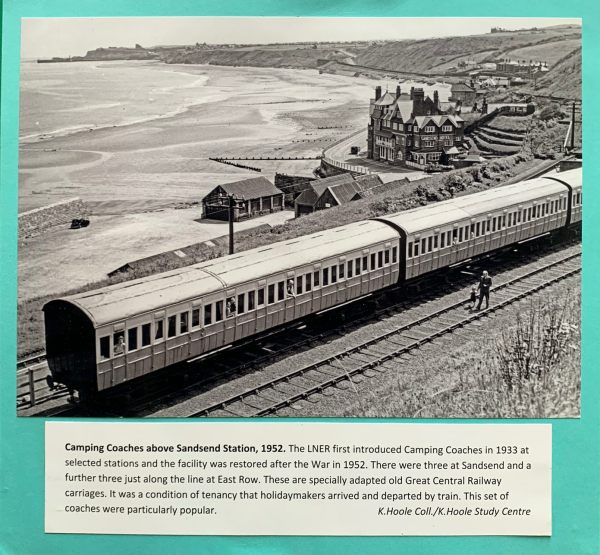 A set of three Camping Coaches at Sandsend Station.