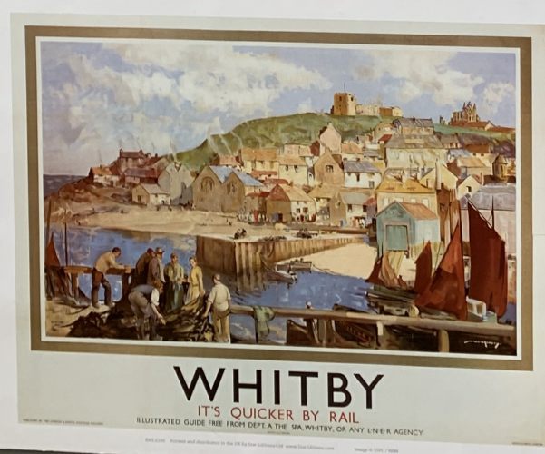 Old LNER poster: "Whitby - It's quicker by rail".
