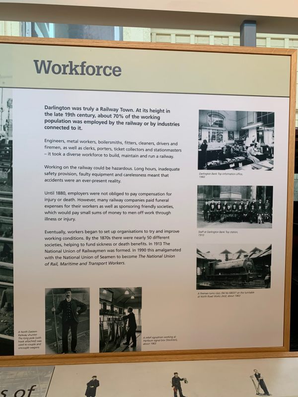 A poster telling of the workers at Darlington Railway Works.