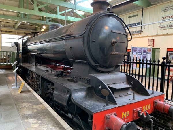 Engine No 901 in a former platform in Darlington North Road Station.