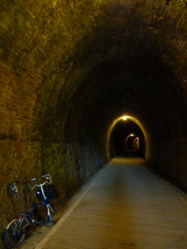 May 2011. Tarka Trail Devon. Disused railway tunnel, heading towards Bideford.