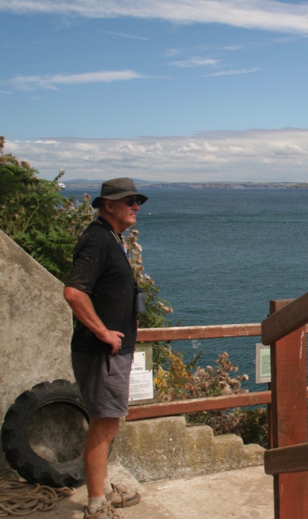 The old 'at. Skomer 2006. Waiting for the boat. Mainland Pembrokeshire across the sea.