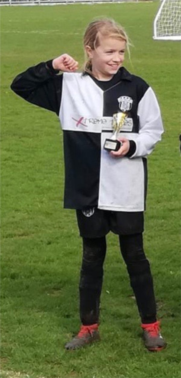 Daisy-Mae, the day she won the cup with East Preston U10.