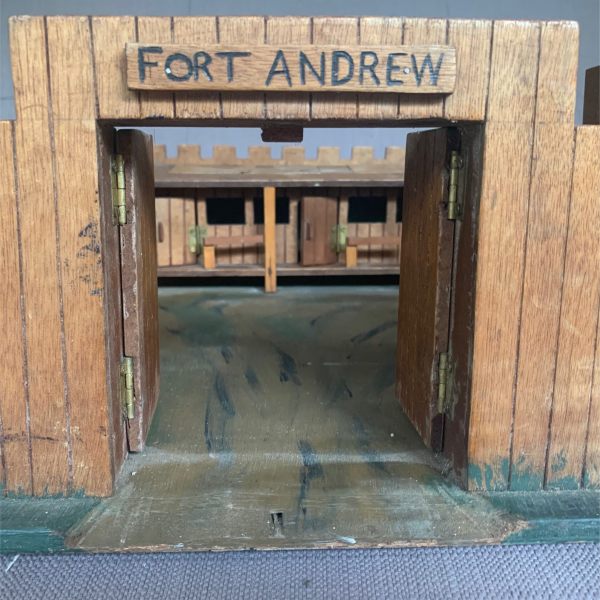 Looking through the doorway towards the stables of "Fort Andrew".