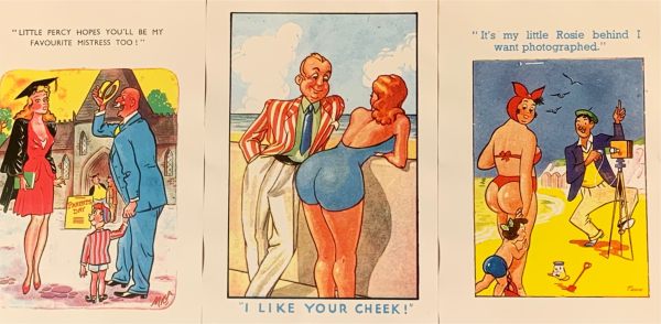 Selection of saucy postcards.