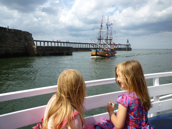 Birthday afternoon. A ride on the famous yellow boat. Here comes the equally famous pirate ship.