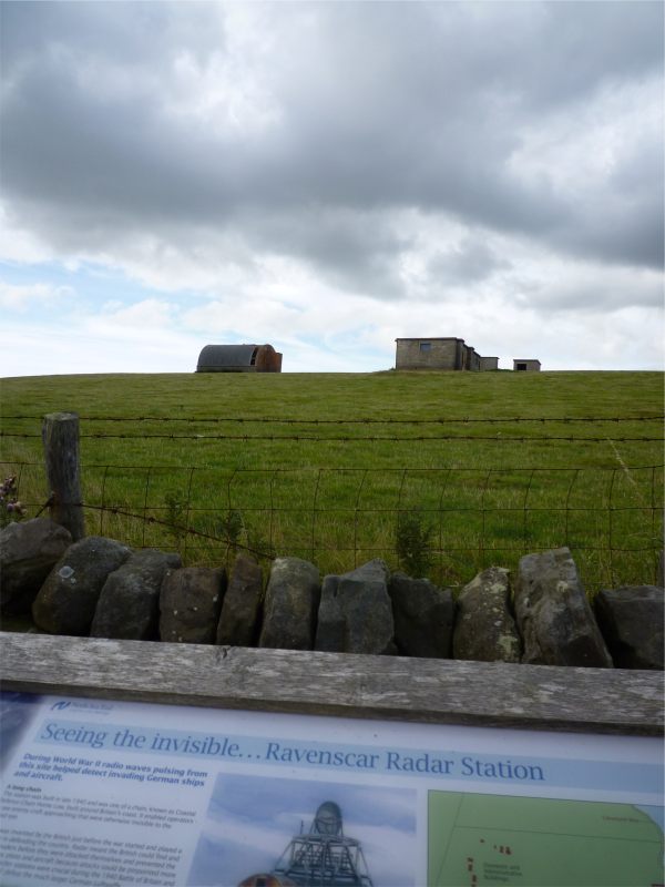 Ravenscar Radar Station alongside the coast path. It is now National Trust. To read more, see below.