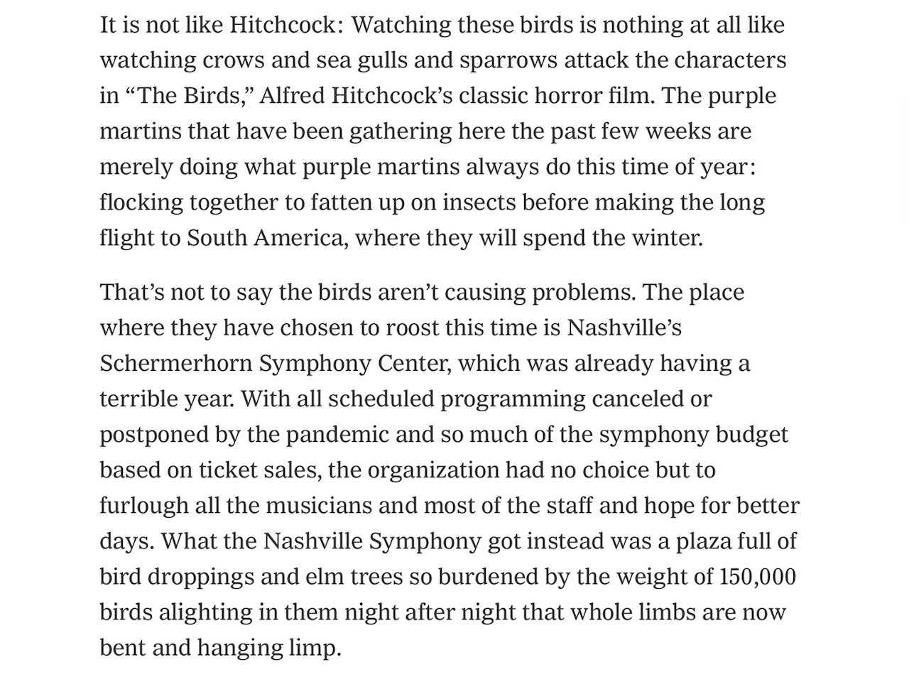 New York Times Article on the Purple Martin. Click on link towards the bottom of the blog for the PDF.