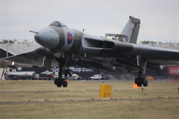 The end of the show. Airbrakes out. Coming into land. Five years later, it was the end of the Vulcan's flying career.
