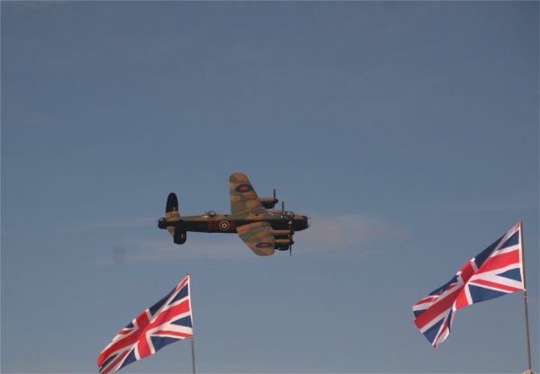 Lancaster in the air at the Goodwood Revival.