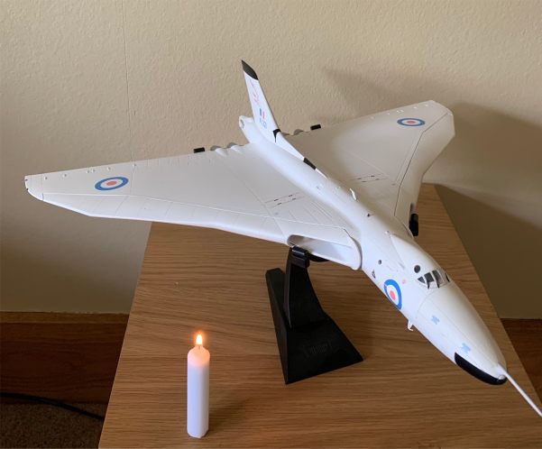 A model Concorde and a Candle Lit for Diddley.