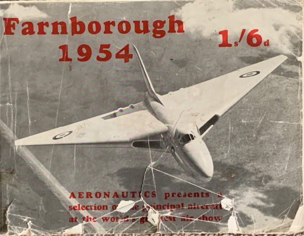 Front cover of the Farnborough Airshow programme 1954. Price 1/6d.