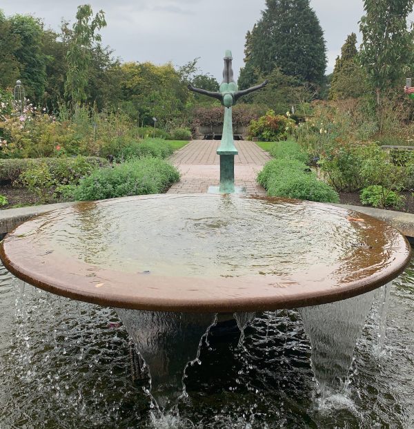 We loved this statue glistening in the summer rain.