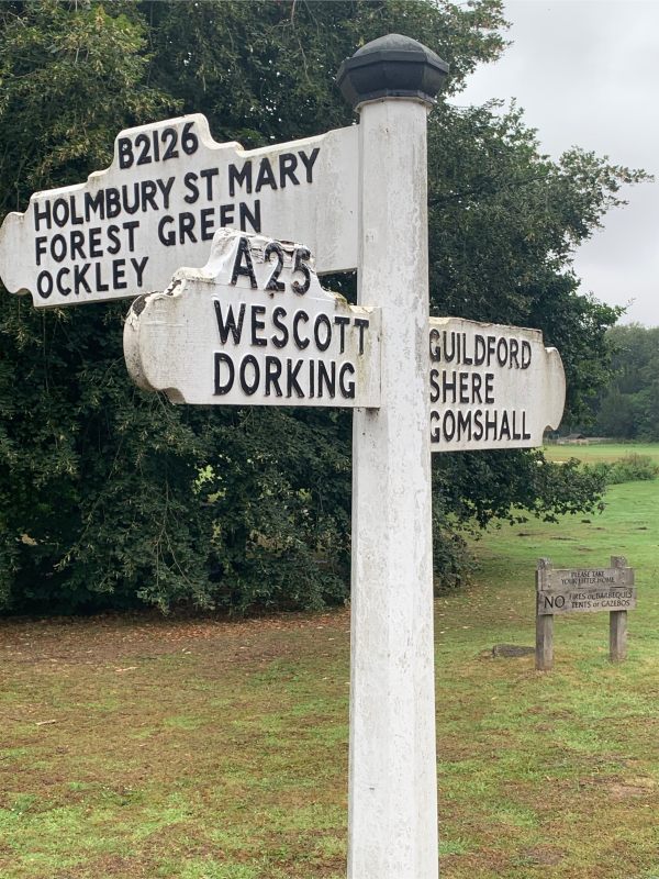 This old road sign mystifies Bobby. Westcott is Westcott in every single piece of information that we have sourced. Only on this road sign is it Wescott. Anyone know why, or is it just misspelt?