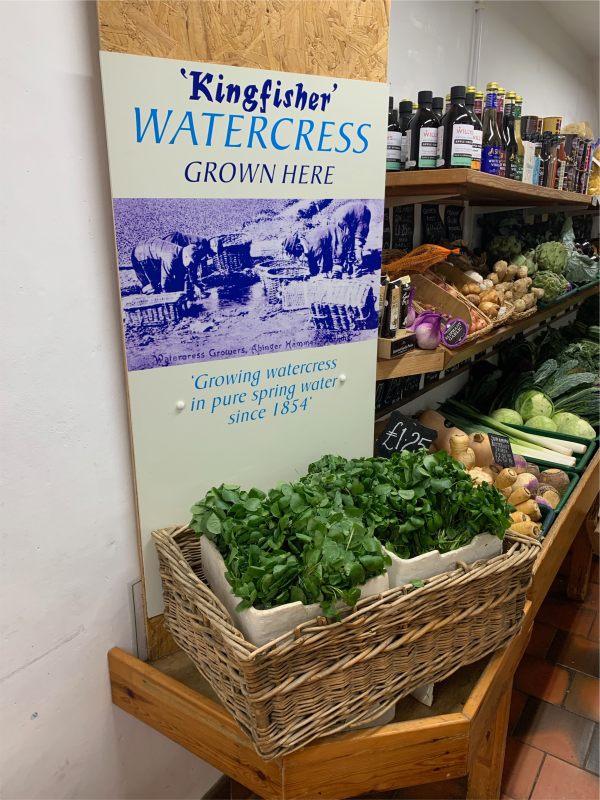 Growing Watercress since 1854. (He has gone mad on Watercress and Tomato sandwiches. Tip. Keep the Watercress in an airtight box in the fridge to keep it fresh for a little while. He also can't resist Ice Creams. Didn't have one for nearly six months, but now it's Strawberry and Clotted Cream each week. Yummy yummy).