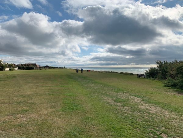 Looking east along the greensward.