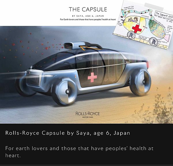 Rolls-Royce "Capsule" by Saya, age 6, Japan.