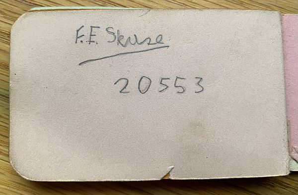 Signature F.E. Skuse 20553 in the Little Pink Book.
