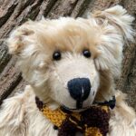 Head and shoulders shot of Bertie wearing his Sutton United scarf.