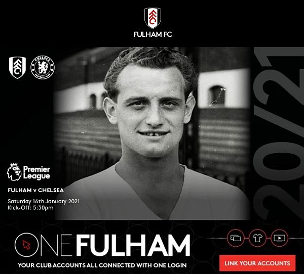 Tosh Chamberlain photographed on the cover of the Fulham v Chelsea programme 16 January 2021.