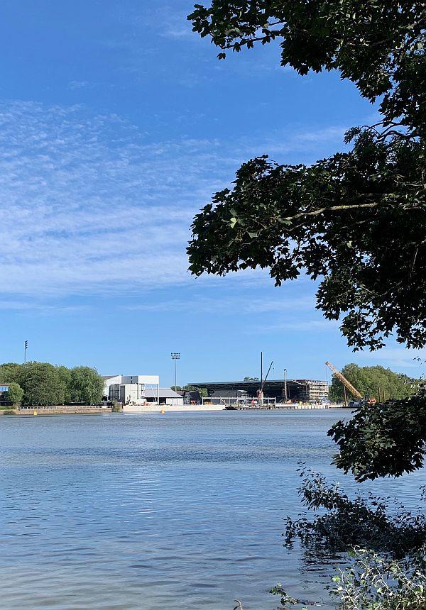 Craven Cottage, the Fulham ground as viewed across the Thames.