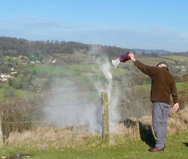 Bobby spreading Diddley's ashes on top of Swift's Hill.