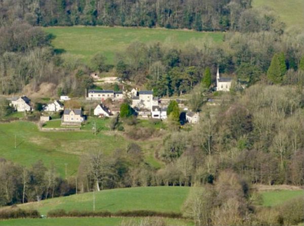 The village of Slad from Swift's Hill.