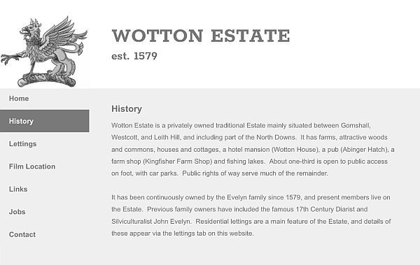 Click on this image to read about the history of the Wotton Estate.
