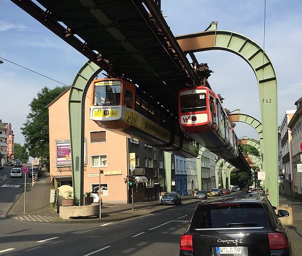 Wuppertal Schwebebahn. Probably our favourite railway. The world famous upside down railway.