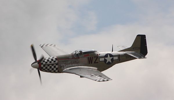 P51 Mustang in flight.