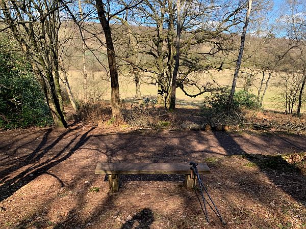 Benches: Looking north to the North Downs.