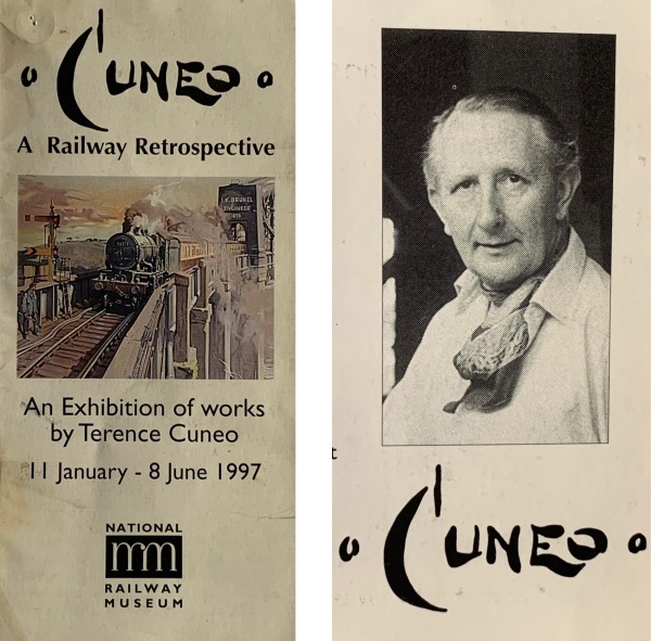 Leaflet advertising the exhibition of works by Terence Cuneo.