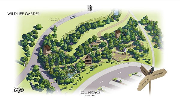 Map of the Rolls-Royce Wildlife Garden.