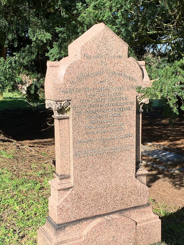 Gravestone of Charles William Glanville Evelyn.