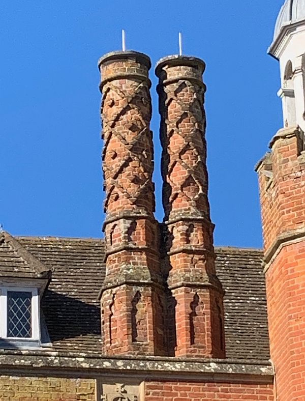 Ornate brick chimneys, Wotton House.