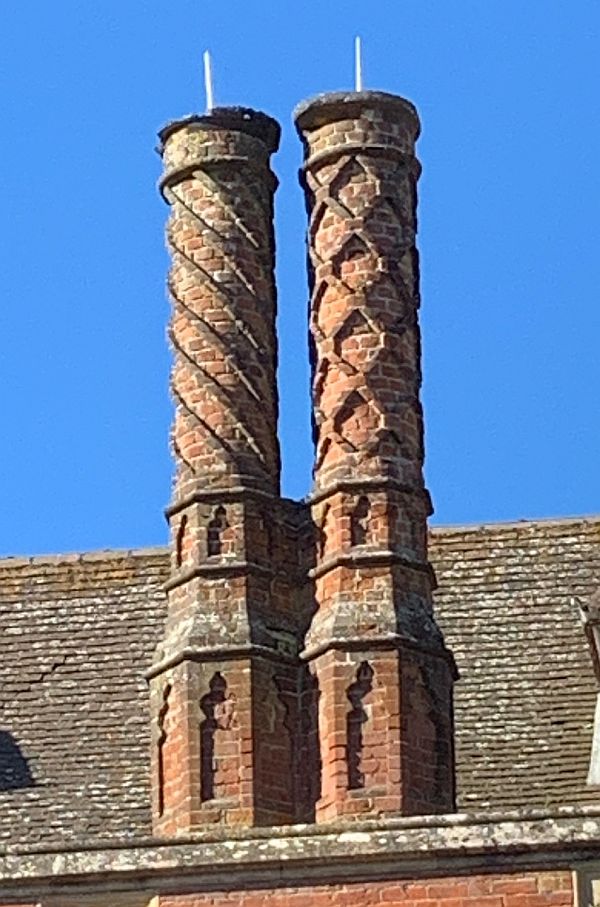 Ornate brick chimneys, Wotton House.