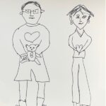 The Art of Kate. A drawing of Bobby (holding Bertie) and Kate.