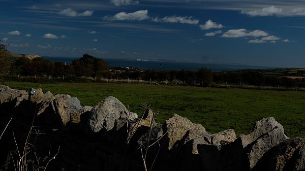 Worth Matravers. Looking across the Solent to the Needles of the Isle of Wight.