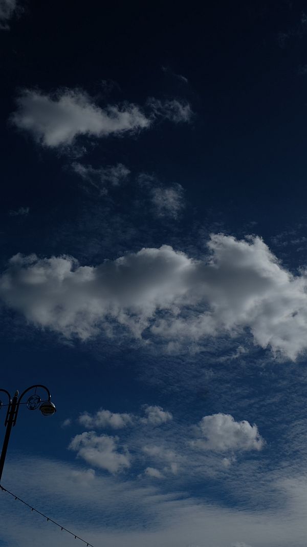 White clouds and blue sky, Swanage.