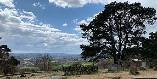 The view from St Martha's graveyard towards Hindhead.